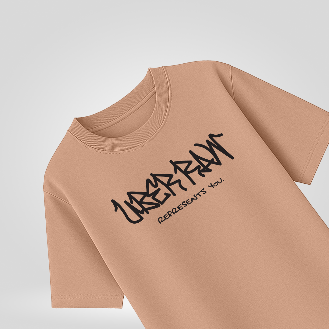 UberRaw Basic T-Shirt in Light Peach