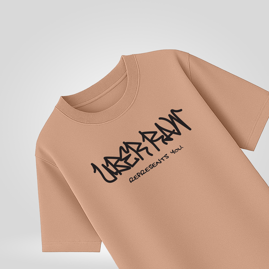 UberRaw Basic T-Shirt in Light Peach