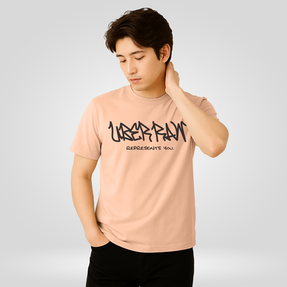 UberRaw Basic T-Shirt in Light Peach