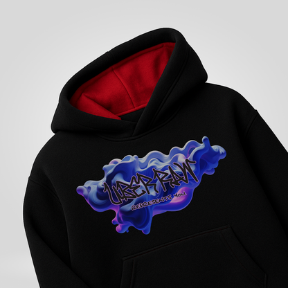 Classic Black Hoodie with Red Liner