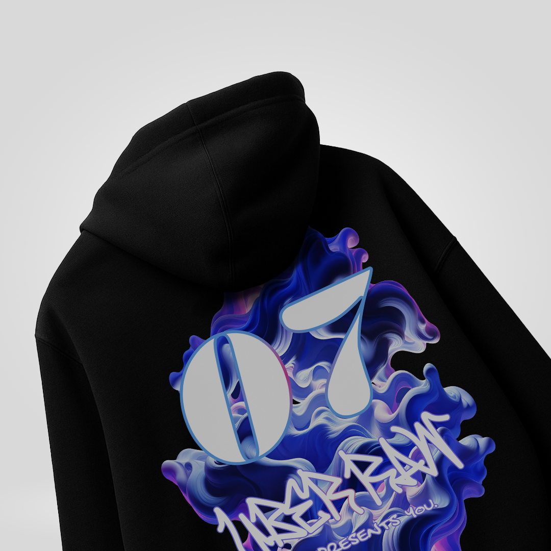 Classic Black Hoodie with Red Liner