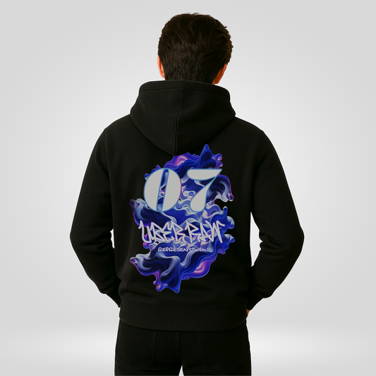 Classic Black Hoodie with Red Liner